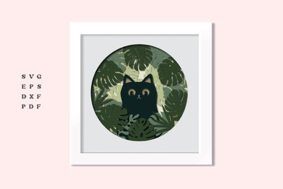 3D Cat Monstera Shadowbox SVG: A Creative and Unique Digital Gift Idea