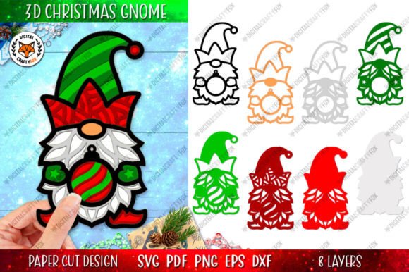 3D Christmas Gnome Paper Cut SVG: A Creative Holiday Craft for All