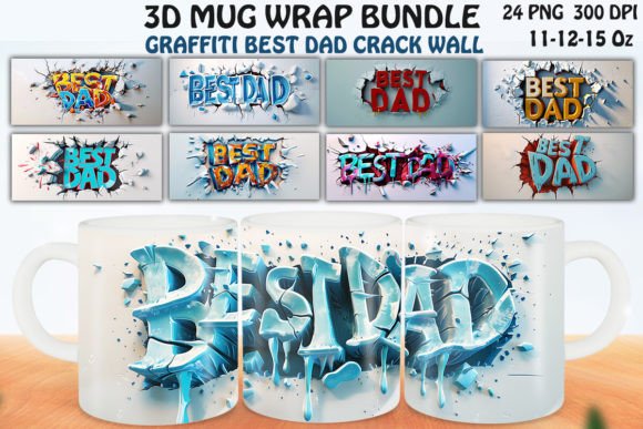 3D Graffiti BEST DAD Mug Wrap Bundle: A Creative and Practical Gift for Every Dad