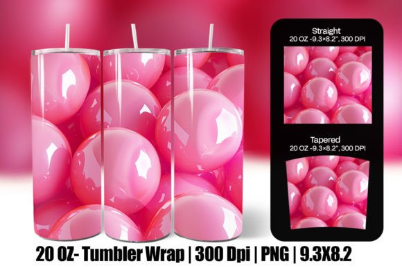 3D Inflated Pink Wrap Tumbler