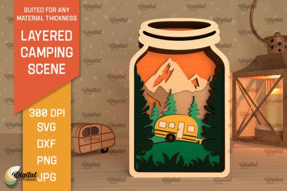 3D Layered Camping Scene Laser Cut: Creative Solutions for Every Project