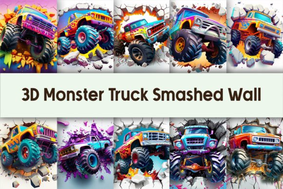 3D Monster Truck Smashed Wall: A Dynamic Visual for Modern Creativity