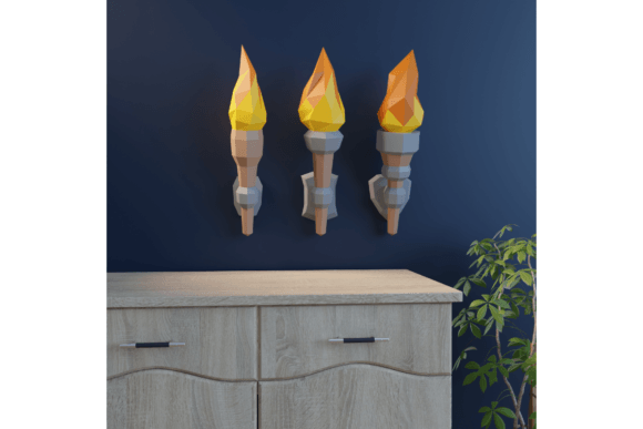 3D Papercraft Torches for Creative Spaces