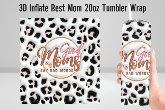 3D Puffy Mama 20oz Tumbler Wrap PNG