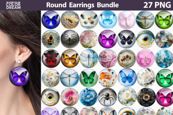 3D Round Earrings Bundle: A Versatile Design Solution for Creators and Businesses