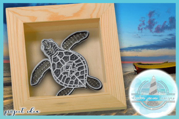 3D Turtle Mandala SVG - Multi Layered
