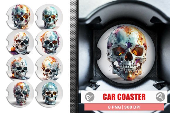 Car Coaster 3D Skull Halloween