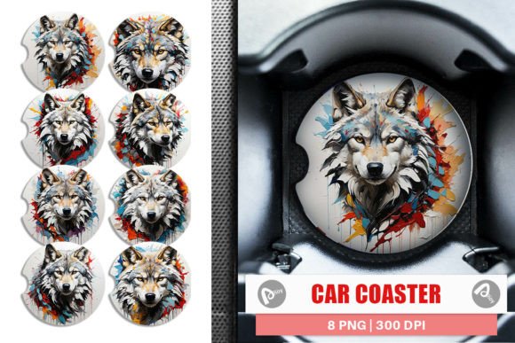 Car Coaster 3D Wolf Painting: Elevate Your Driving Experience