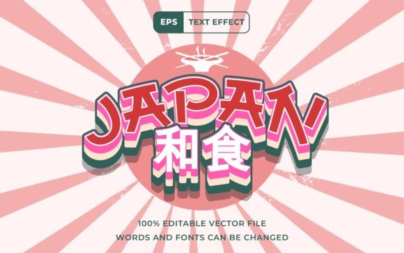Editable Text Effect Japan Food 3D: Transform Your Designs with Editable Text Effects