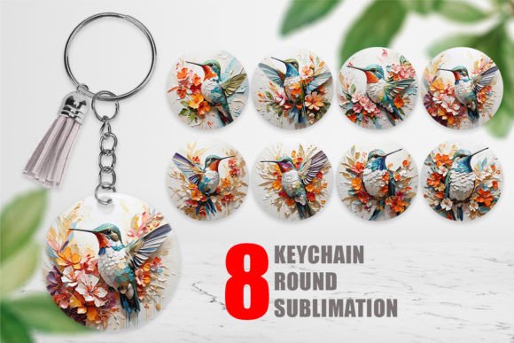 Keychain 3D Hummingbird Painting: A Unique Design for Custom Keychains