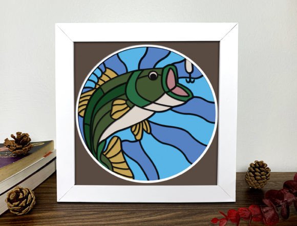 Largemouth Bass Stained Glass 3D Box Svg: A Creative and Practical Digital Design