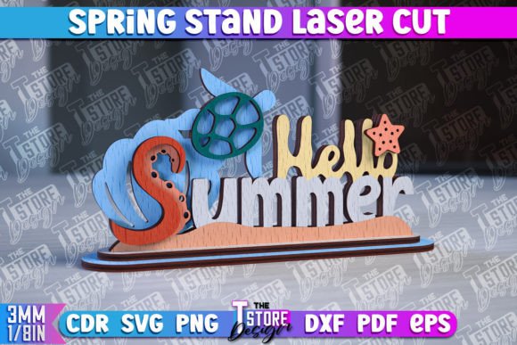 Spring Stand Laser Cut Design 3D Stand