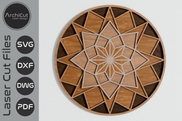 Star Geometry Decor 3D Layered Laser Cut for Creative Projects